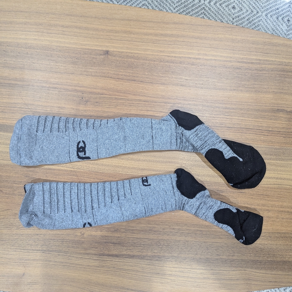 Gray and Black Compression Socks